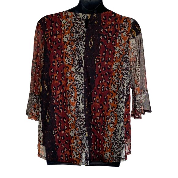 Womens Cocomo Bell Sleeve Paisley print blouse - Picture 6 of 9